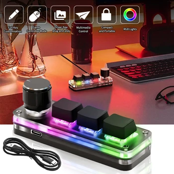 USB Mechanische Tastatur Gamer 3 Tasten Makro Benutzerdefinierte Tastatur RGB Gaming Benutzerdefinierte