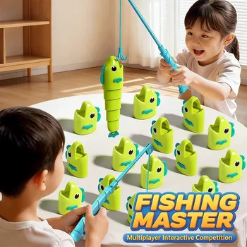 Angeln-Master Ausziehbares Angelspiel Eltern-Kind-Interaktives Montessori Feinmotorik-Lernspielzeug für Kinder