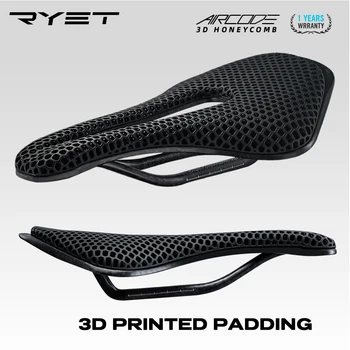 RYET 3D-gedruckter Fahrradsattel, ultraleichte Kohlefaser, hohl, bequem, atmungsaktiv, MTB, Kies, Rennrad