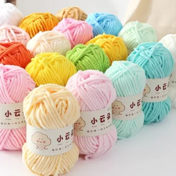 50 g/Rolle Chenille-Garn zum Häkeln, einfarbig, weiches, warmes Chenille-Garn für Amigurumi, Basteln