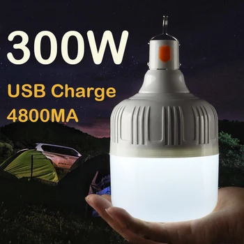 Outdoor-LED-Birne, USB wiederaufladbar, mobile Lampe, superhell, tragbar, für Zelt, Markt, Nachtlichter