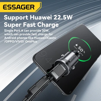Mini USB-C Auto-Ladegerät 45 W, PD 3.0, QC 3.0, SCP, AFC