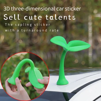 Auto Ornamente 3D Auto Dach Dekoration Aufkleber Sojasprossen Sämlinge Blume Knospe Tentakel Ornament Außen
