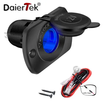 DaierTek 12 V Auto-Zigarettenanzünder-Buchse Femaile 12 Volt Steckdose Ersatz mit blauer LED wasserdicht