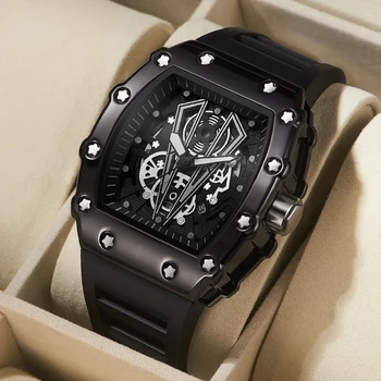 Außenhandelsuhr, großes Zifferblatt für Herren, Quarz, wasserdicht, Sport, quadratisch, leuchtende Uhr