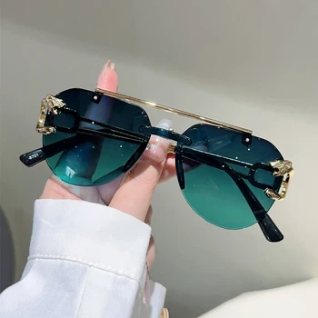 KAMMPT Randlose Pilot Sonnenbrille Männer Mode Vintage Gradienten Casual Shades Frauen Trendy Marke Design