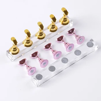 Magnetische Nagel Halter Falsche Nagel Spitze Praxis Stehen Kristall Basis Halter Nail art Display Für kunst