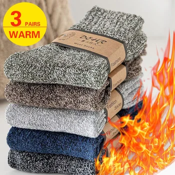 3 Paar Winter-Socken mit dickem Handtuch für Herren, Outdoor-Sport, lange Socken, kältebeständig, frostsicher