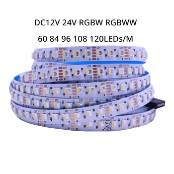 RGBW RGBWW LED-Streifen DC 12 V 24 V 4 Farben in 1 Chip SMD 5050 60 84 96 108 120 LEDs/M flexibles