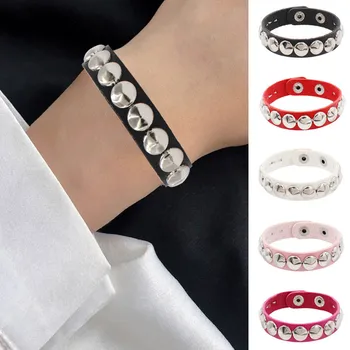 Mode Punk Nieten Kette Armband Spike Leder Rock Stil Metall Armband Armbänder Unisex Leder Armband
