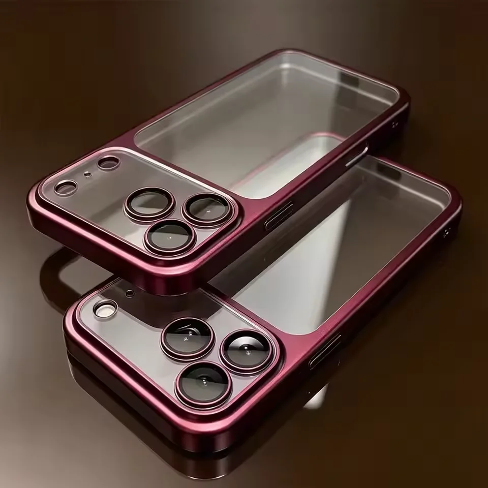 Luxus Überzug Farbe PC Transparent Telefon Fall Für IPhone – Bild 3