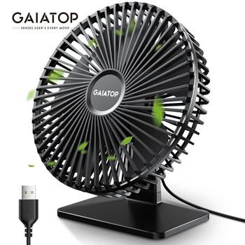 GAIATOP Schreibtischventilator, tragbarer USB-Ventilator 90 ° Verstellbarer Lüfter, stumm, 3-Gang-Einstellung
