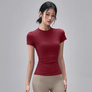 Frauen Outdoor Sport Shirt Yoga Tragen Fitness T-Shirt Quick Dry Lauf T-Shirt Workout Top Weibliche Sportswear