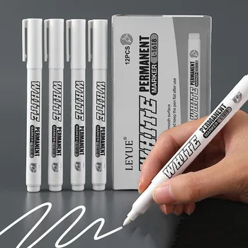 Wasserdichte Metall Marker Permanent Weiß Farbe Stift Waschen Kunst Malerei Graffiti Stifte Stoff holz Leder