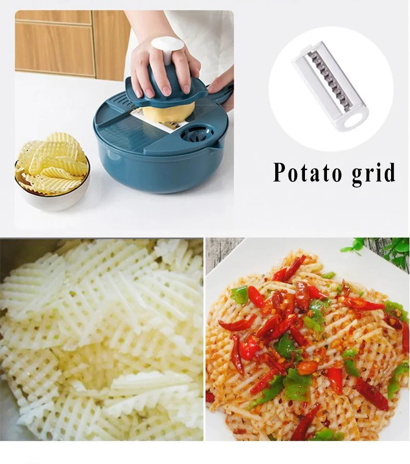 9-in-1-Gemüseschneider, multifunktionale Kartoffeln, manuell – Bild 6