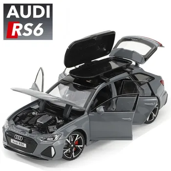1/32 Audi RS6 Spielzeugautomodell mit Ton, Licht, Türen geöffnet, Legierung, Druckguss-Modell