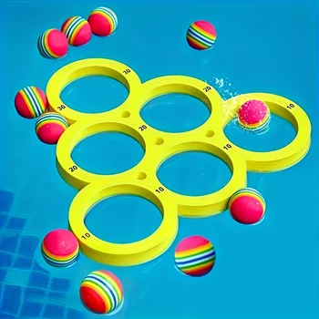 Schwimmbad-Wurfspiel-Set, schwimmendes Poolspielzeug für die Familie, Wurfspiel, Wasserspielmatte