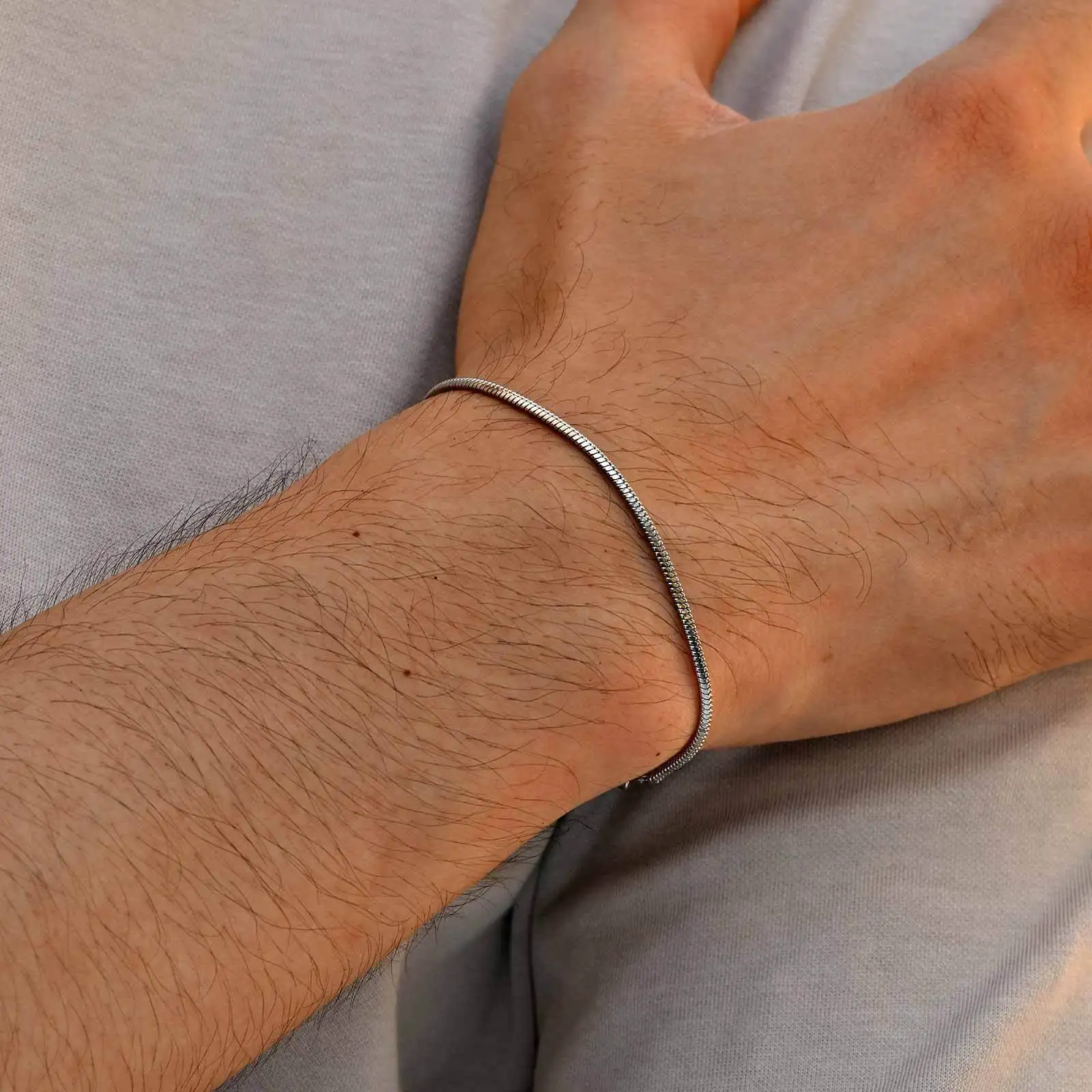 3-teiliges Herren-Armband mit dünner Kette, nie verblassendes – Bild 3