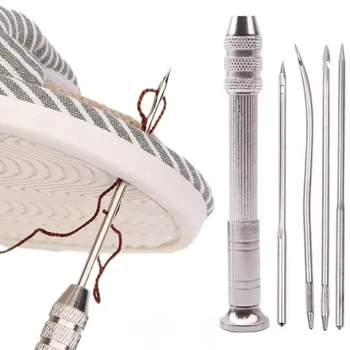 Leder Nähen Ahle Set Austauschbare Multifunktionale Schuhe Reparatur Tool Kit Punch Nähen Nadeln DIY Nähen