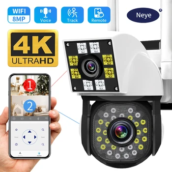 Neye 4k/8mp drahtlose WLAN-Kamera 1080p Dual-Objektiv Dual-Screen-Outdoor-Home-Head-IP-Kamera