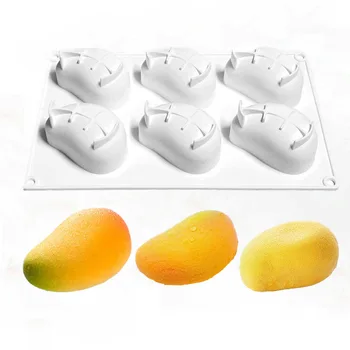 3D Mango Design Silikon Kuchen Formen Party Gebäck Backformen Obst Mousse Kuchen Form Küche Lebensmittel Grade