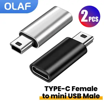 Typ C auf Mini-USB-Adapter, Schnelllade-Datenübertragung, USB-C-Buchse auf Miniusb-Stecker, Konverter