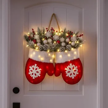 Weihnachtsgirlande, Kreativer Handschuhförmiger Fenster- und Türkranz für Weihnachtsfeier