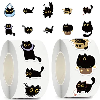 2026 Schwarze Katzen Aufkleber Kollektion 100-500 Stück für Handyhülle Gitarre Notizbuch Scrapbook Halloween
