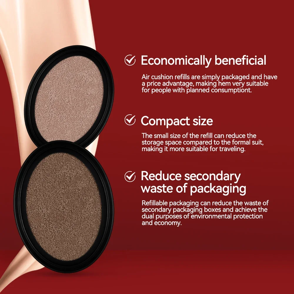 Cushion Refill Foundation, wasserfest, halbmatte rote – Bild 3