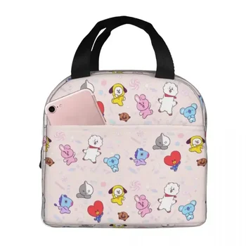 Kpop Isolierte Lunchtasche, Thermotasche, wiederverwendbar, niedlicher Cartoon, große Tragetasche, Lunchbox
