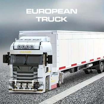 700+ Stück 2-in-1-Bausteine-Set für europäische Anhänger + Kofferwagen, städtischer Verkehr, Logistik