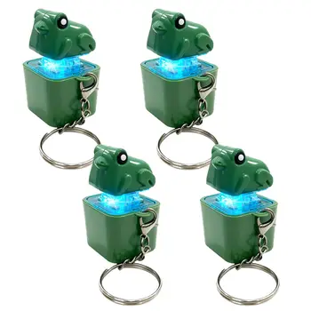 Spielzeug-Schlüsselanhänger Wiederaufladbarer Frosch-Schlüsselanhänger mit Ton & LED-Lichtern, Lustiger