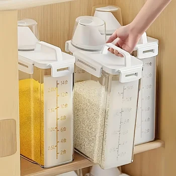 2,5L Transparenter Getreidebehälter, Stapelbare Lebensmittel-Aufbewahrungsdose für Reis, Mehl, Cerealien