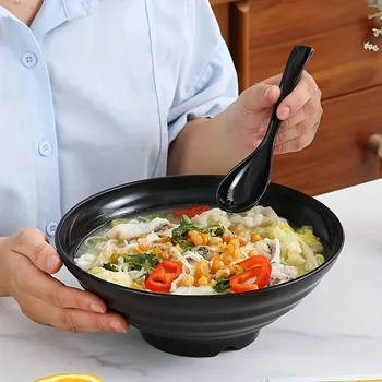 Verdickte Kunststoff-Ramen-Schüssel, rutschfeste Salatschüssel, einfarbig, perfekt für Küche, Restaurant