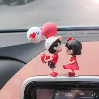 Niedliche Ornamente für Paare für das Auto, Autodekoration, niedliche Cartoon-Paare, Action