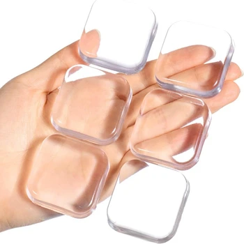 Tür- und Wandschutzpolster, waschbar, selbstklebend, transparent, Türstopper, wiederverwendbar, weich, rund