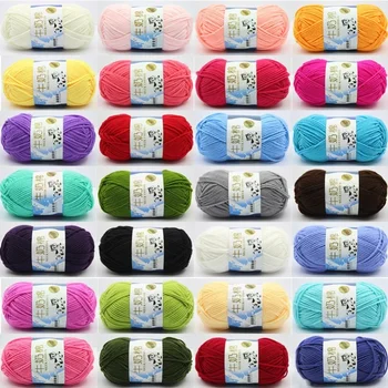 50 gr/satz Milch Baumwolle Garn Feine Qualität Hand-Stricken Faden Weiche Warme DIY Baumwolle Fäden Baby Wolle