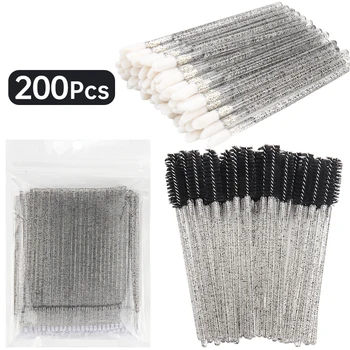 Make-up-Set für Wimpernverlängerung, spezielles Mikropinsel zur Wimpernentfernung, Lippenpinsel (200 Stück)
