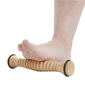 Holzmassagegerät für Körper und Rücken, Holzfußrolle, Fußmassagegerät für Plantarfasziitis, Stressabbau