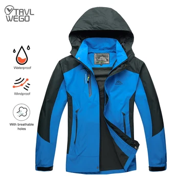 TRVLWEGO Camping Wanderjacke Herren Herbst Outdoor Sport Mäntel Klettern Trekking Windjacke Reise Wasserdichte