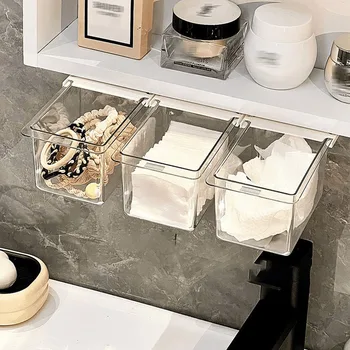 Transparente Badezimmer-Aufbewahrungsbox aus Baumwolle mit ausziehbarer Aufbewahrungsbox aus Baumwolle
