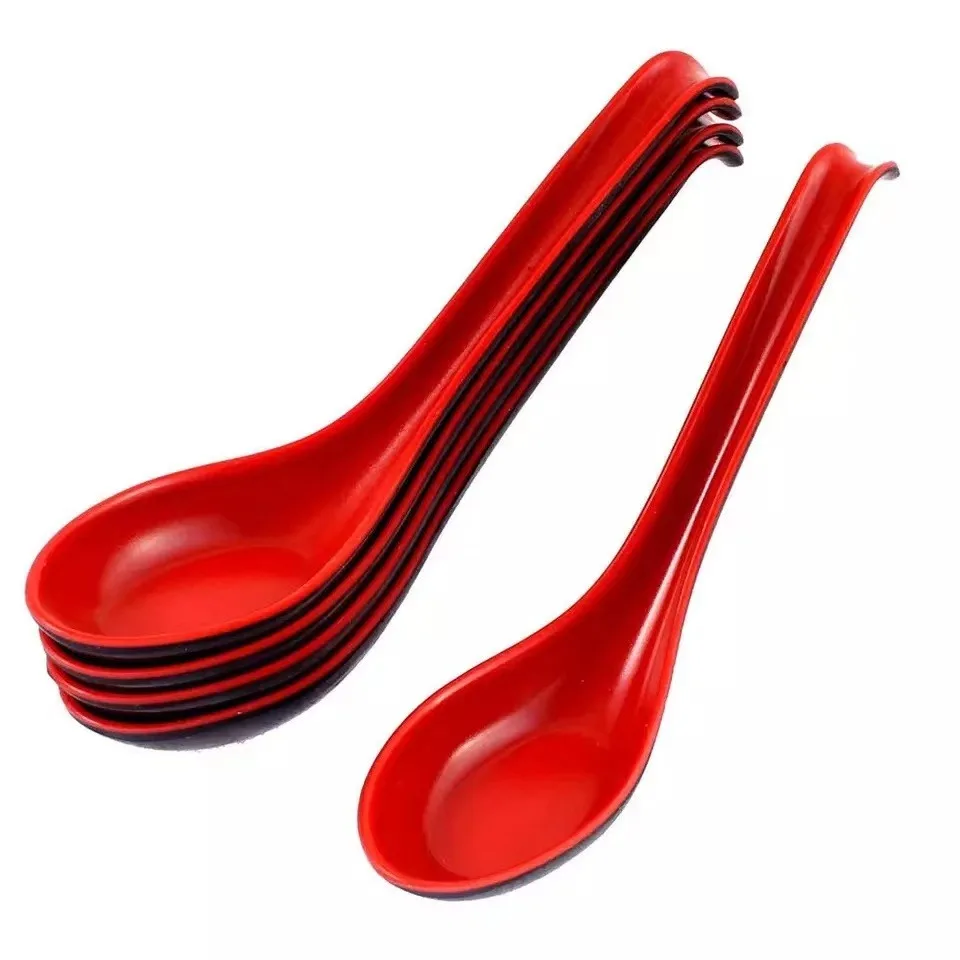 6-teiliges Löffel-Set, rot, schwarz, traditioneller – Bild 3