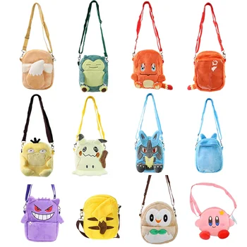 Gengar Mimikyu Snorlax Rowlet Lucario Charmander Plüsch Rucksack Pokemon Anime Schulter Tasche Puppe Spielzeug