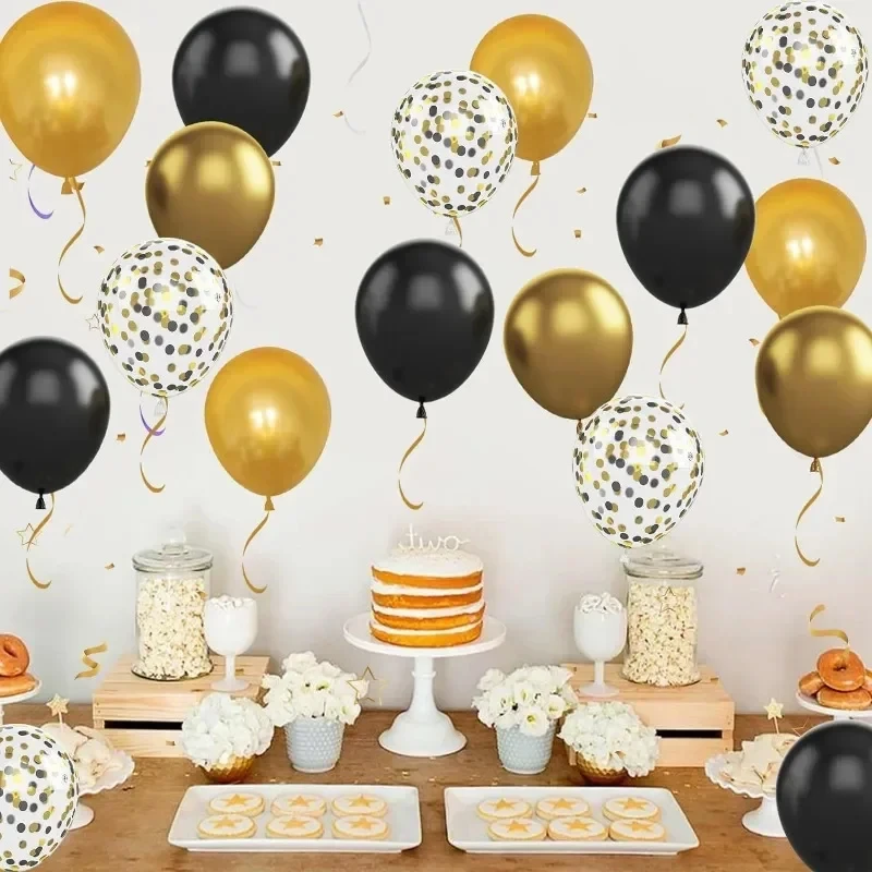 Großhandel Latexballons, glänzende Pailletten, schwarz und – Bild 4