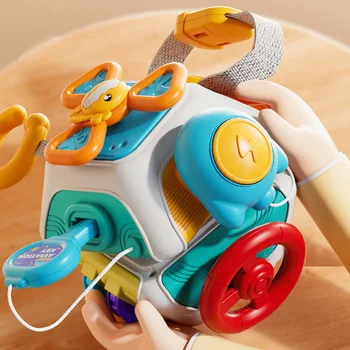 Baby Busy Board Cube Montessori Sinnesspielzeug für Kleinkinder, pädagogische Lernaktivitäten, Reisespielzeug
