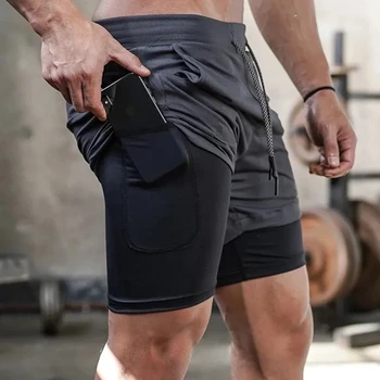 Camo Laufshorts Herren Gym Sportshorts 2-in-1 Quick Dry Workout Training Gym Fitness Jogging Kurze Hosen