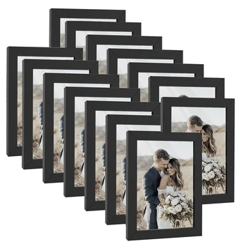 10,2 x 15,2 cm große Bilderrahmen, Fotorahmen aus Holz ohne Matte, Tisch- oder Wanddisplay (14 Stück)