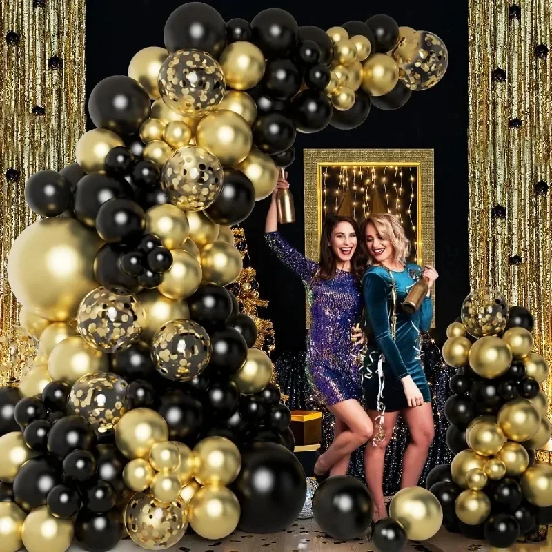 Großhandel Latexballons, glänzende Pailletten, schwarz und – Bild 2