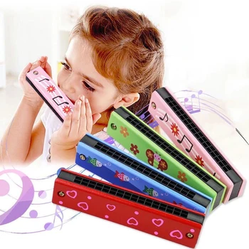 Kinder Holz Mundharmonika Musikinstrument Spielzeug Musik Lehrmittel Puzzle Frühe Bildung Kindergarten