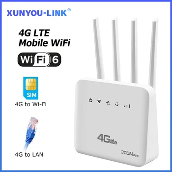 XUNYOU-LINK 4G SIM WLAN-Router 300 Mbit/s Hochgeschwindigkeits-WiFi6 Wireless WiFi-Modem, unterstützt 32